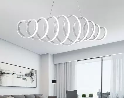 Lustre LED 88 W en forme de S - à Intensité Variable - Design créatif - Plafonnier à suspension - moderne - lumière froide/chaude