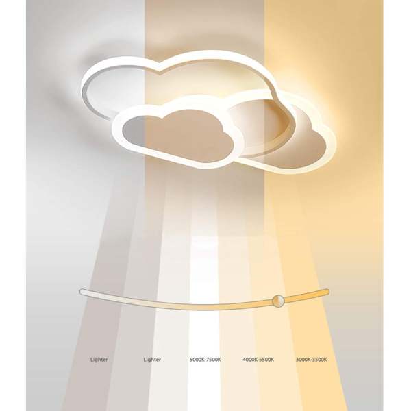 Plafonnier LED 45 W - Moderne - Simple -  En aluminium - Acrylique - Forme de nuage - Intensité variable