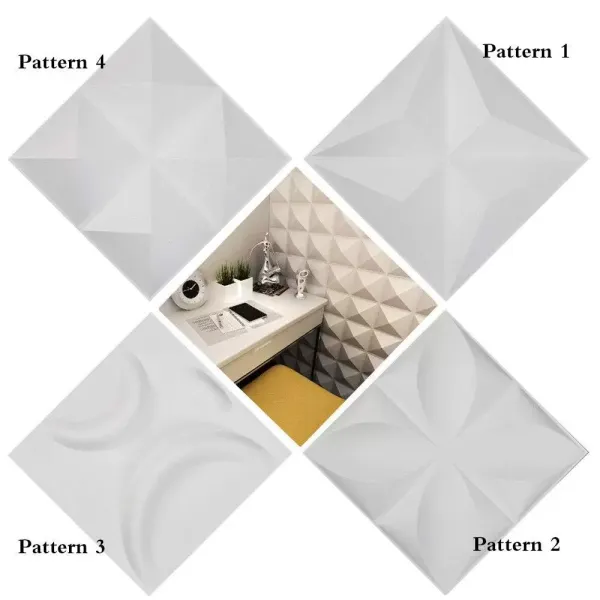 Lot de 12 panneaux muraux 3D en PVC respectueux de l'environnement ignifuge étanche papier peint décoration murale 12