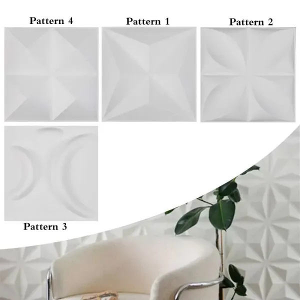 Lot de 12 panneaux muraux 3D en PVC respectueux de l'environnement ignifuge étanche papier peint décoration murale 12