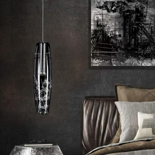 Lustre en cristal - Lustre en verre - Lustre moderne - Suspension pour chambre à coucher, salle à manger, salon - 90 cm - Réglable