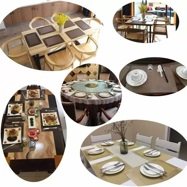 Lot de 4 sets de table antidérapants lavables 45 x 30 cm PVC antidérapant résistant à la chaleur pour la cuisine, le restaurant (marron)