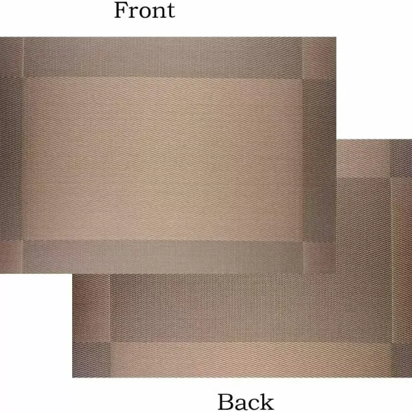 Lot de 4 sets de table antidérapants lavables 45 x 30 cm PVC antidérapant résistant à la chaleur pour la cuisine, le restaurant (marron)