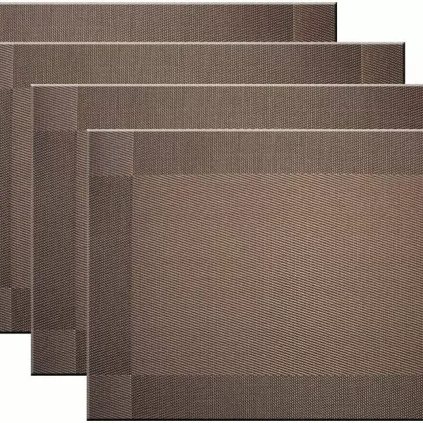 Lot de 4 sets de table antidérapants lavables 45 x 30 cm PVC antidérapant résistant à la chaleur pour la cuisine, le restaurant (marron) Lot de 4 sets de table antidérapants lavables 45 x 30 cm PVC antidérapant résistant à la chaleur pour la cuisine, le restaurant (marron)