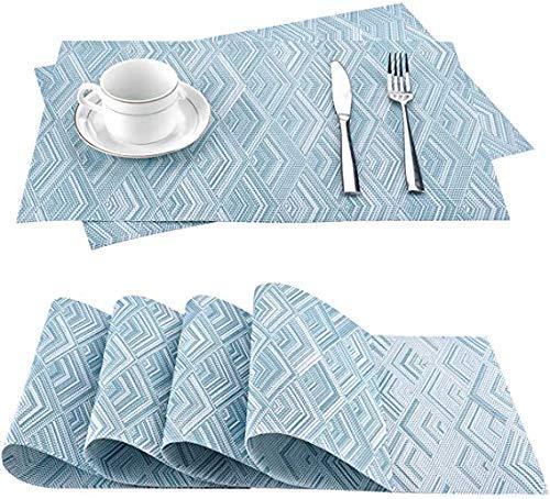 Lot de 4 sets de table antidérapants lavables 45 x 30 cm PVC antidérapant résistant à la chaleur pour cuisine