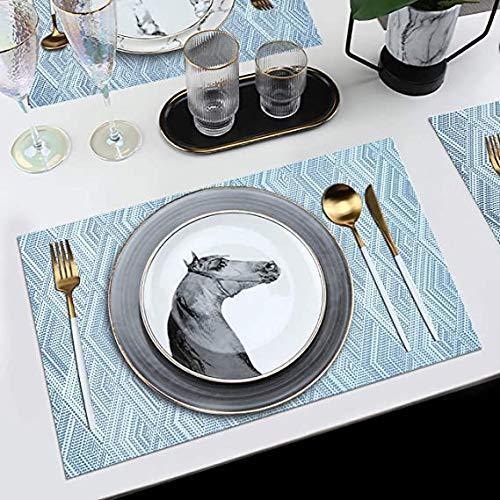 Lot de 4 sets de table antidérapants lavables 45 x 30 cm PVC antidérapant résistant à la chaleur pour cuisine