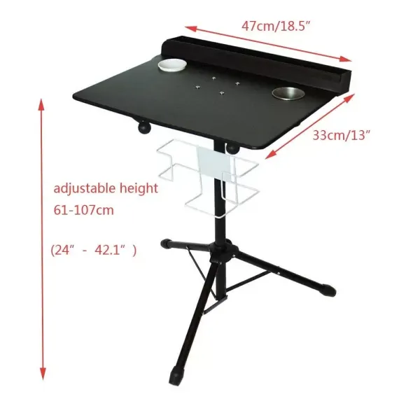 Trépied de Tatouage Fixe réglable pour Bureau Professionnel Support Mobile en Fer avec Plateau arrière Amovible pour débutants