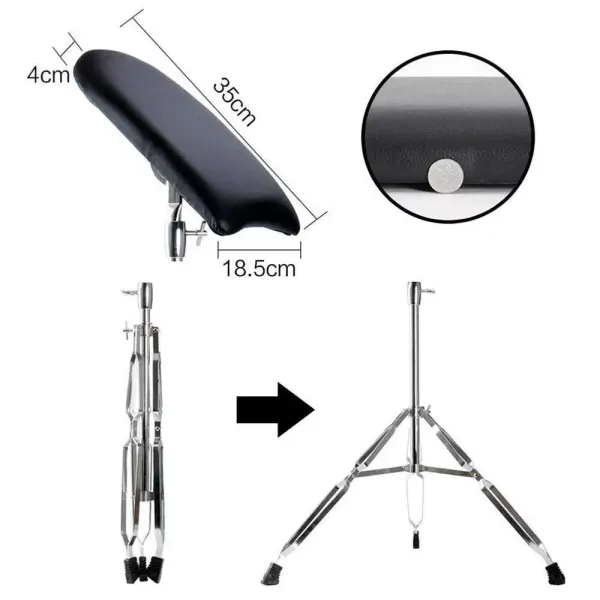 Repose-pieds portable de 65 à 100 cm - Repose-pieds - Repose-pieds réglable - Pour spa et massage - Noir