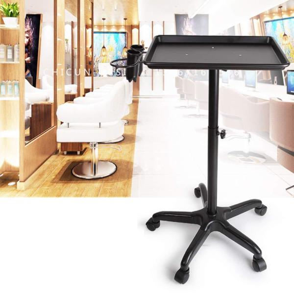 Chariot de coiffeur à hauteur réglable avec support pour sèche-cheveux -  Chariot de travail pour esthéticienne - Noir