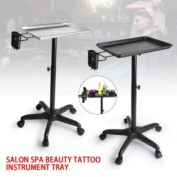 Chariot de coiffeur à hauteur réglable avec support pour sèche-cheveux -  Chariot de travail pour esthéticienne - Noir