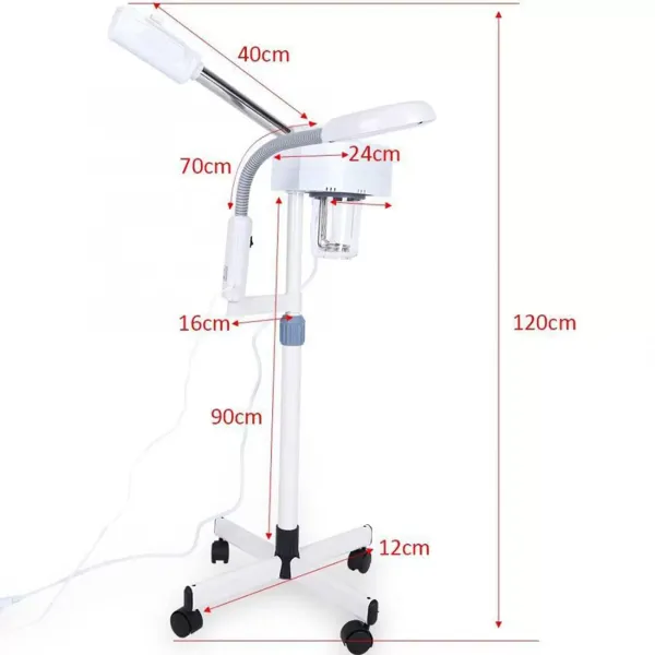 Vapeur à ozone 750 W 2 en 1 - Pour salon de beauté - Pour sauna facial - Phare - Brume chaude - 680 ml Vapeur à ozone 750 W 2 en 1 - Pour salon de beauté - Pour sauna facial - Phare - Brume chaude - 680 ml