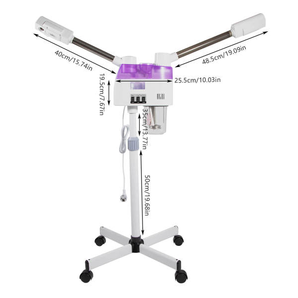Vaporisateur de sauna facial, Pulvérisateur double tube chaud et froid, Vapeur de brume de sauna facial, Humidificateur facial
