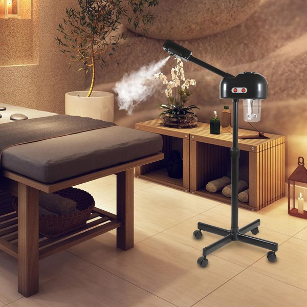 CNCEST Vaporisateur de sauna facial, Vapeur visage, Équipement d'humidificateur facial à vapeur, Vapeur de brume de sauna facial Noir.