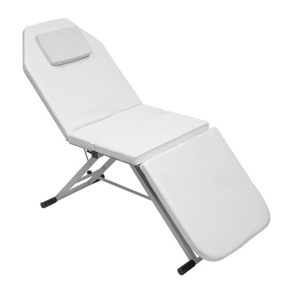 Table de massage professionnelle pliable en 3 parties - Lit cosmétique - Table de massage mobile - Salon Spa - Confortable(blanc)
