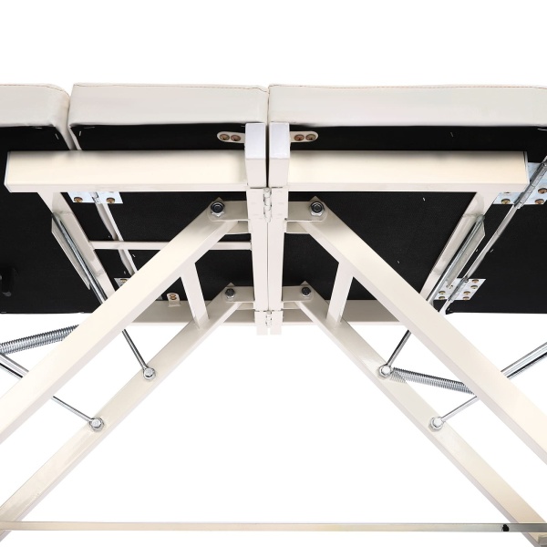 Table de massage professionnelle pliable en 3 parties - Lit cosmétique - Table de massage mobile - Salon Spa - Confortable(blanc)