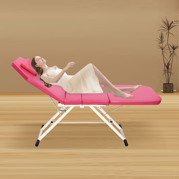 Table de massage pliable - 3 zones - Couleur au choix - Rose