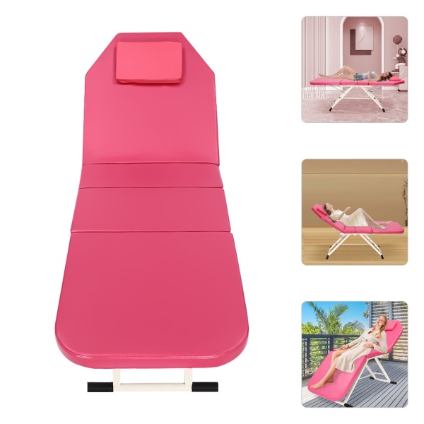 Table de massage pliable - 3 zones - Couleur au choix - Rose
