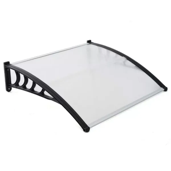 Auvent translucide 115 cm - En polycarbonate - Avec matériel de montage - Résistant aux intempéries - Montage facile (largeur : 120 cm)