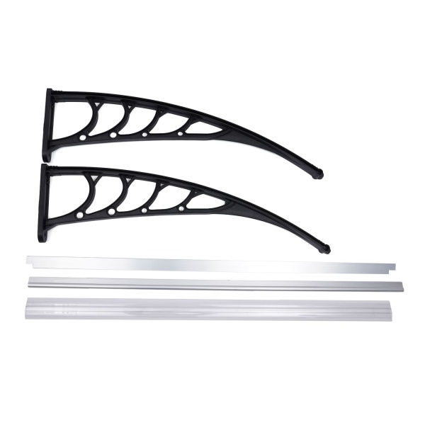 Auvent translucide 115 cm - En polycarbonate - Avec matériel de montage - Résistant aux intempéries - Montage facile (largeur : 120 cm)