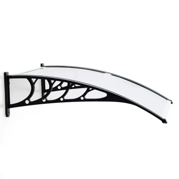 Auvent pour porte d'entrée 120/150/200 x 90 cm en polycarbonate et polypropylène transparent Canopy (150) Auvent pour porte d'entrée 120/150/200 x 90 cm en polycarbonate et polypropylène transparent Canopy (150)