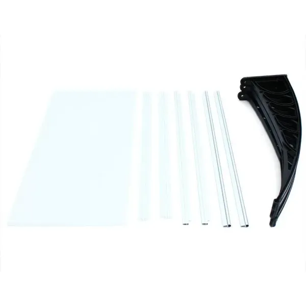Toit de porte en polycarbonate - Protection contre les intempéries - Transparent - 200 cm