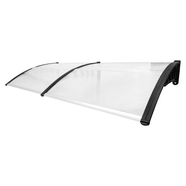 Toit de porte en polycarbonate - Protection contre les intempéries - Transparent - 200 cm