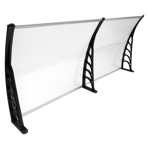 Toit de porte en polycarbonate - Protection contre les intempéries - Transparent - 200 cm Toit de porte en polycarbonate - Protection contre les intempéries - Transparent - 200 cm