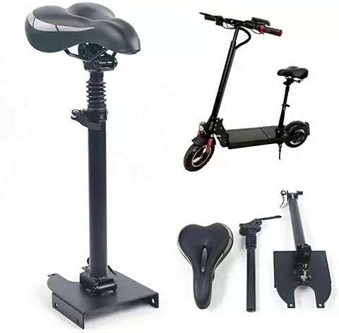 Verstelbare Zadel Voor Elektrische Scooter – 40-60 Cm Hoogte, PU + Aluminiumlegering, Klapbaar En Universeel, Voor Stuurbreedte 14-15,2 Cm – Comfortabel En Stevig