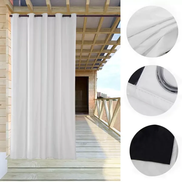 Lot de 6 rideaux imperméables pour extérieur - Avec œillets en métal - Bloque 70-90 % de la lumière du soleil et des rayons UV - Coupe-vent Lot de 6 rideaux imperméables pour extérieur - Avec œillets en métal - Bloque 70-90 % de la lumière du soleil et des rayons UV - Coupe-vent