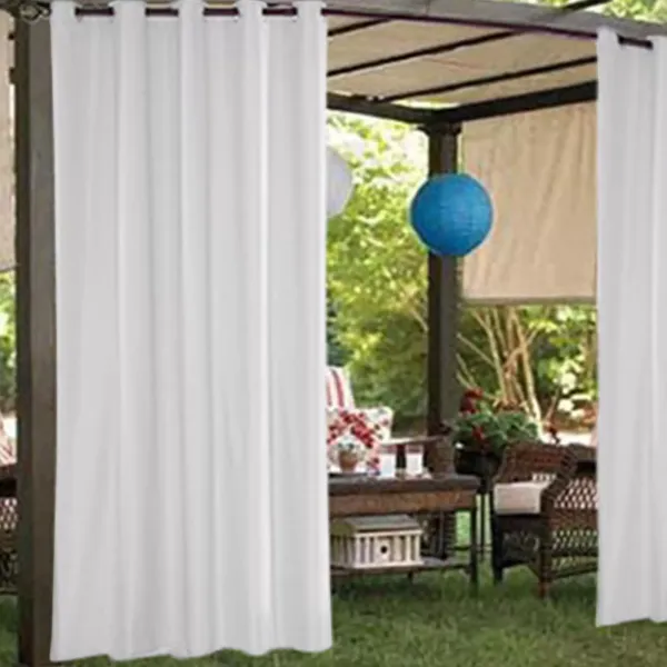 Lot de 6 rideaux imperméables pour extérieur - Avec œillets en métal - Bloque 70-90 % de la lumière du soleil et des rayons UV - Coupe-vent