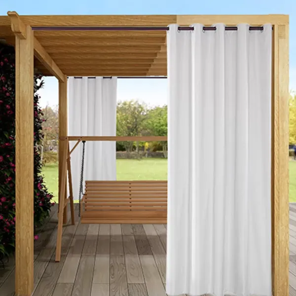 Lot de 6 rideaux imperméables pour extérieur - Avec œillets en métal - Bloque 70-90 % de la lumière du soleil et des rayons UV - Coupe-vent