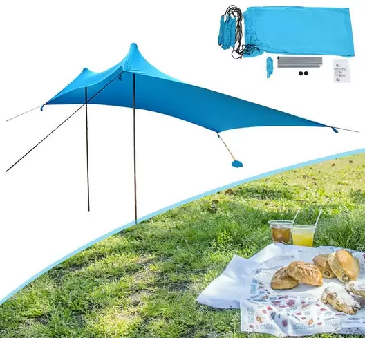 Tente de plage - Protection solaire UPF50+ - Protection UV - Imperméable - Pour le camping, la pêche, le jardin ou les pique-niques
