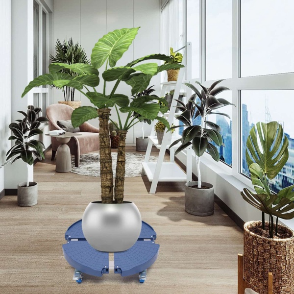 Pot de fleurs avec serrure, chariot à plantes rond pour extérieur et intérieur, capacité de charge 400 kg, support de pot, diamètre 40-58 cm