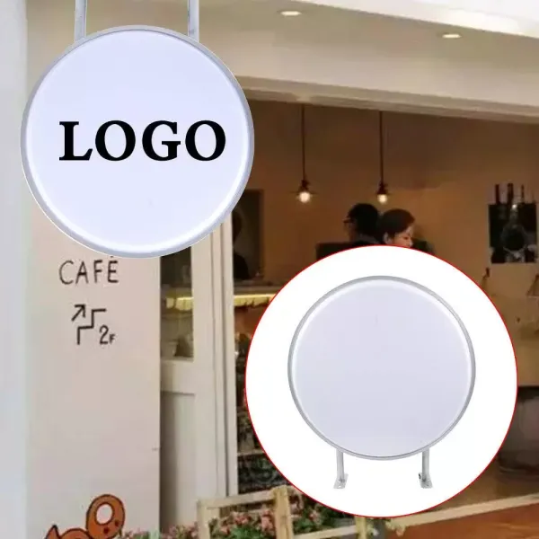 Caisson lumineux LED rond double face Diamètre : 20 pouces projection ronde étanche 50cm