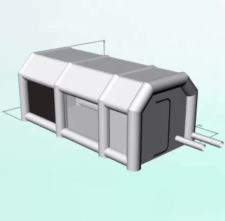 Opblaasbare autotent, spuitcabine met transparant venster