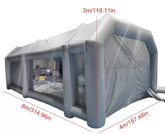 Opblaasbare autotent, spuitcabine met transparant venster