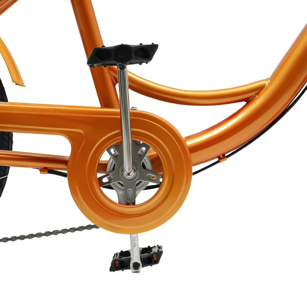 24" 6 vitesses Tricycle adulte 3 roues Vélo de course+avec panier Jaune (sans lumière)