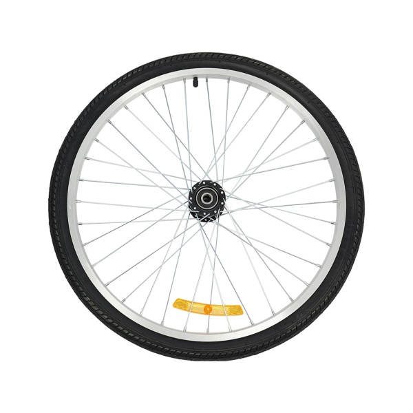 24" 6 vitesses Tricycle adulte 3 roues Vélo de course+avec panier Jaune (sans lumière)