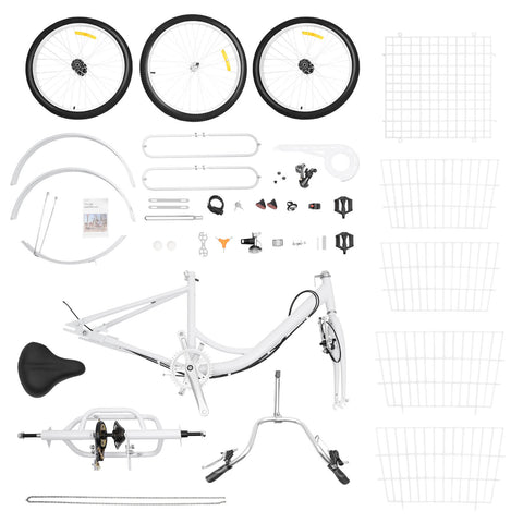Tricycle adulte 6 vitesses 24 pouces 3 roues