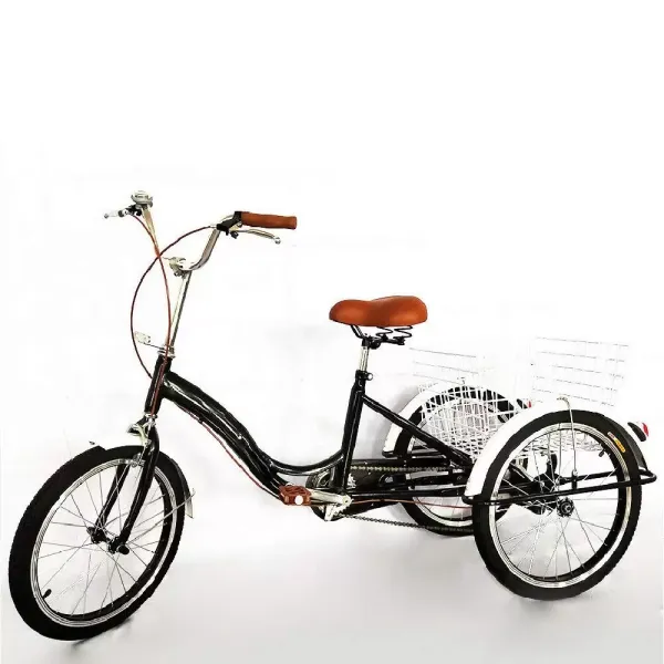 Tricycle adulte de 20 pouces tricycle adulte 3 roues tricycle avec panier, vélo de ville pour adultes et seniors