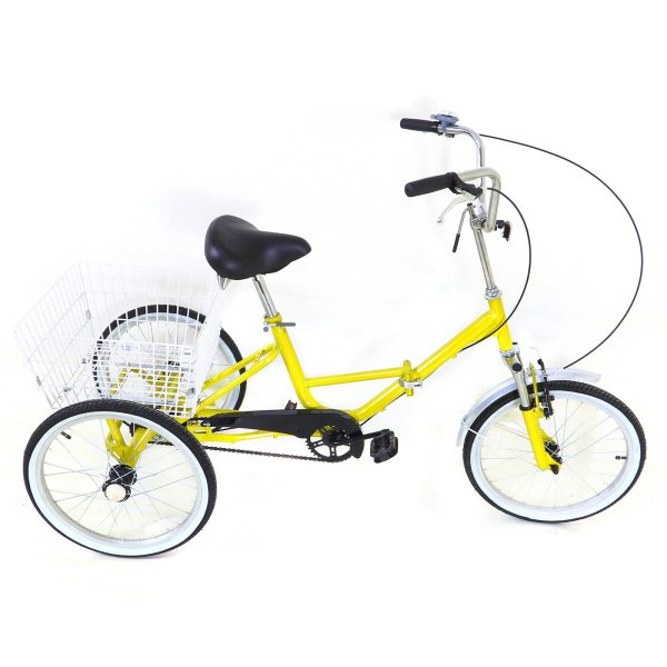 Tricycle de 20 pouces pour adultes, 3 roues Singlespeed Tricycle pour personnes âgées, avec panier, charge maximale 110 kg, hauteur réglable