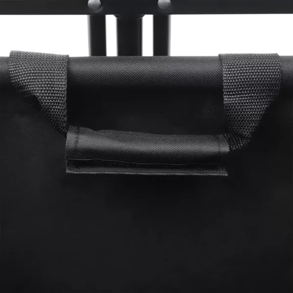 Chariot de transport pliable de plage de jardin avec roues en caoutchouc de 12,7 cm, poignée réglable et 2 porte-gobelets(Noir)