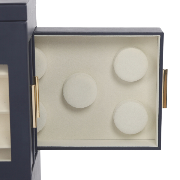Boîte de rangement à tiroirs, boîte à bijoux grande capacité - bleu marine
