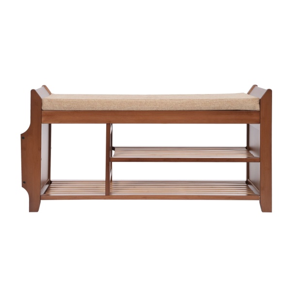 Banc à chaussures, banc à chaussures avec siège rembourré, banc à chaussures multifonctionnel - 98,5*29,5*49,5cm, avec compartiment de rangement