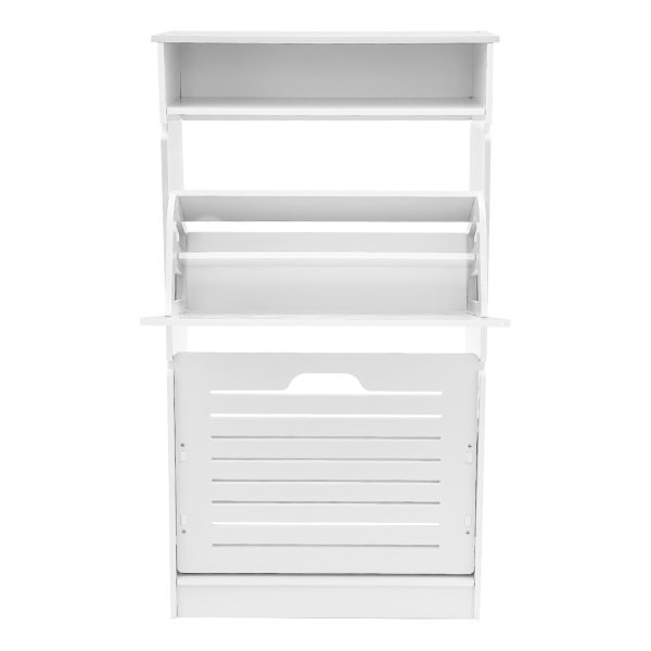 Meuble à chaussures rabattable à 2 tiroirs, meuble à chaussures pour entrée, meuble de rangement pour chaussures avec 2 tiroirs rabattables - Blanc