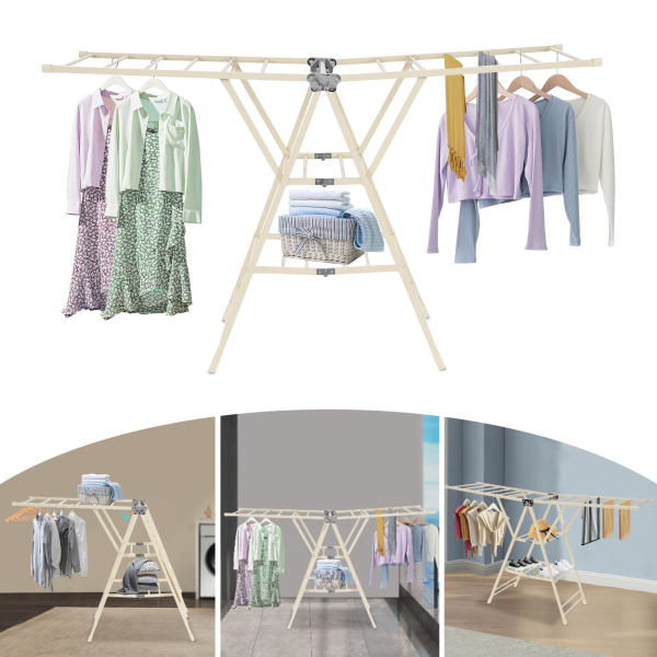 Sèche-linge pliant à 3 niveaux Sèche-linge réglable pour sécher les vêtements, les serviettes et les vêtements