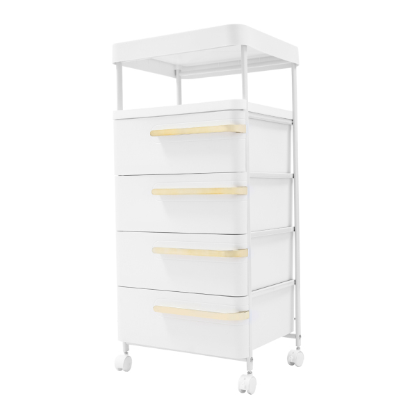 CNCEST Table de chevet verticale à 4 tiroirs, meuble de rangement mobile, table de chevet
