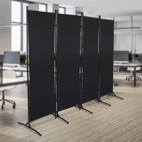 Paravent pliable 200 x 170 cm pour salon, chambre, bureau (gris)