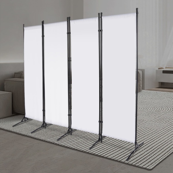 Paravent de séparation pliant 200*170 cm, adapté au salon, à la chambre, au bureau (blanc)
