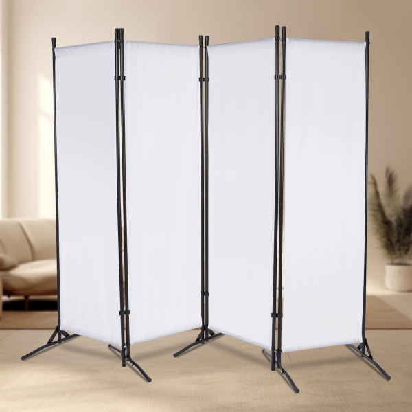 Paravent de séparation pliant 200*170 cm, adapté au salon, à la chambre, au bureau (blanc)